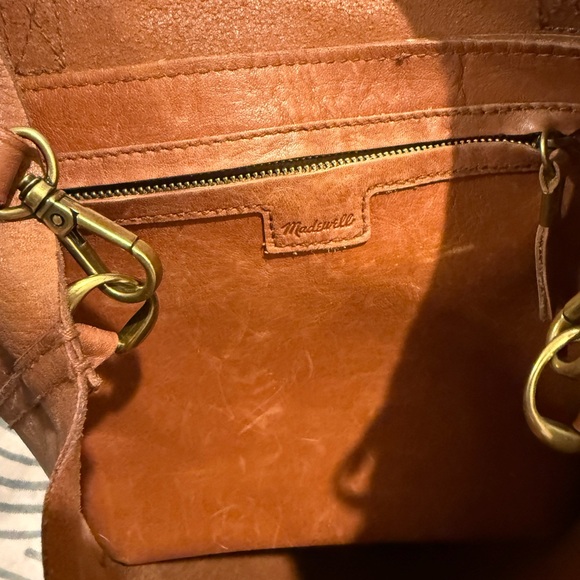 Madewell Cognac Leather Shoulder Tote - Picture 7 of 7